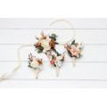 Rust, Terracotta & Ivory Wedding Accessory Set – Faux Boutonnières & Wrist Corsages