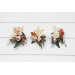 Rust, Terracotta & Ivory Wedding Accessory Set – Faux Boutonnières & Wrist Corsages