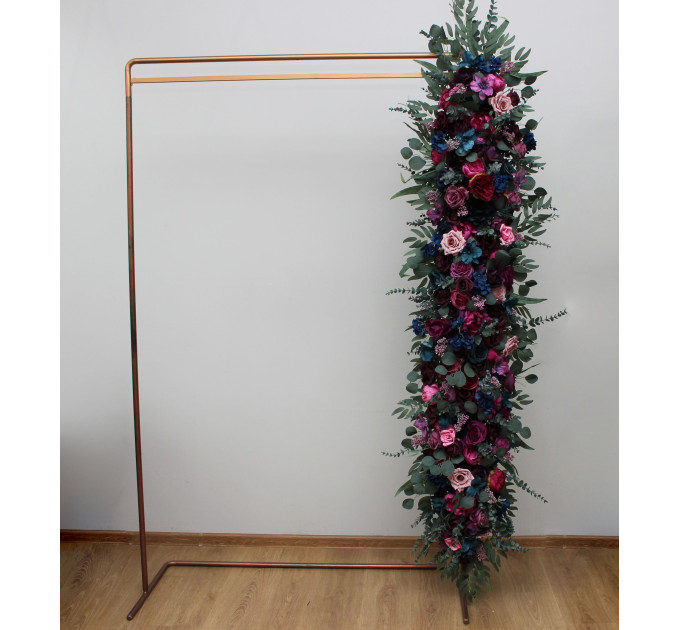 Jewel-Tone Wedding Arch Flowers – Emerald, Purple, Magenta, Teal & Navy Faux Florals