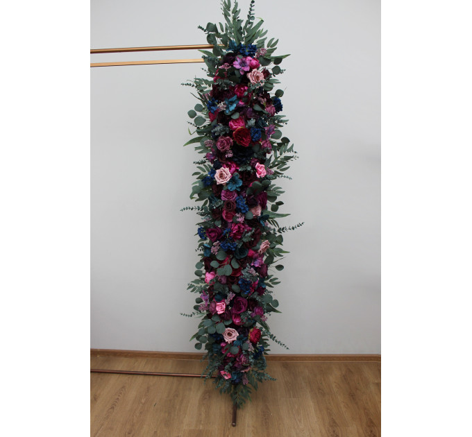 Jewel-Tone Wedding Arch Flowers – Emerald, Purple, Magenta, Teal & Navy Faux Florals