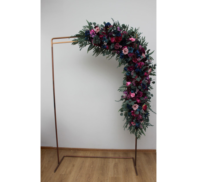 Jewel-Tone Wedding Arch Flowers – Emerald, Purple, Magenta, Teal & Navy Faux Florals