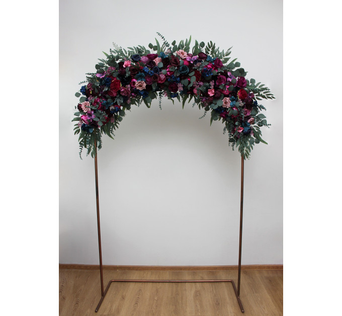 Jewel-Tone Wedding Arch Flowers – Emerald, Purple, Magenta, Teal & Navy Faux Florals