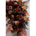 Flower Arch Arrangement in Plum, Purple, Orange, Rust & Beige | Faux Floral Archway for Wedding