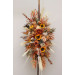 Flower Arch Arrangement in Orange, Rust & Beige with Pampas Grass | Faux Wedding Arch with Sunflowers