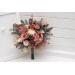 Wedding Bouquets in Beige, Terracotta, Blush Pink & Dusty Rose |Faux Bridal & Bridesmaid Bouquets