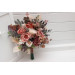 Wedding Bouquets in Beige, Terracotta, Blush Pink & Dusty Rose |Faux Bridal & Bridesmaid Bouquets