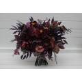 Moody Wedding Bouquet – Faux Bridal Flowers in Purple, Black & Dusty Rose