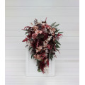 Cascading Wedding Bouquet – Faux Bridal Flowers in Burgundy, Dusty Rose & Blush Pink