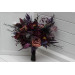 Moody Wedding Bouquet – Faux Bridal Flowers in Purple, Black & Dusty Rose