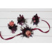 Moody Wedding Boutonniere & Corsage Set – Faux Florals in Purple, Black & Dusty Rose