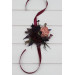 Moody Wedding Boutonniere & Corsage Set – Faux Florals in Purple, Black & Dusty Rose