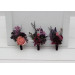 Moody Wedding Boutonniere & Corsage Set – Faux Florals in Purple, Black & Dusty Rose