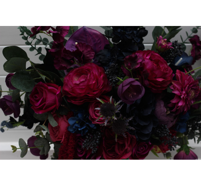Jewel-Tone Wedding Bouquets – Faux Bridal & Bridesmaid Flowers in Deep Rich Colors