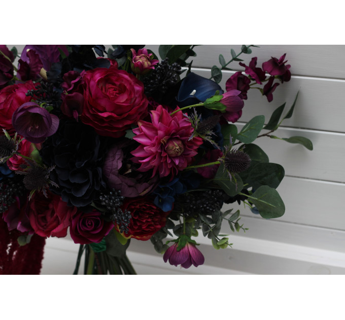 Jewel-Tone Wedding Bouquets – Faux Bridal & Bridesmaid Flowers in Deep Rich Colors