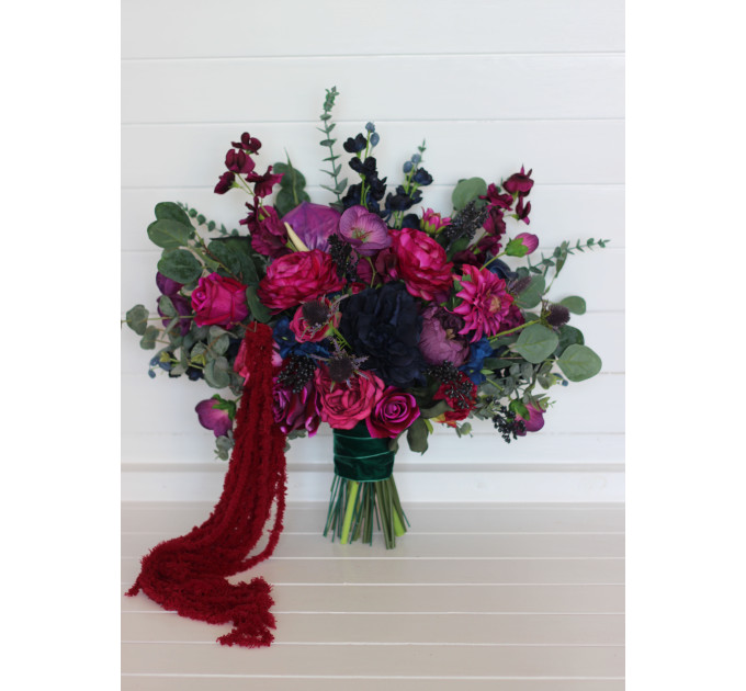 Jewel-Tone Wedding Bouquets – Faux Bridal & Bridesmaid Flowers in Deep Rich Colors