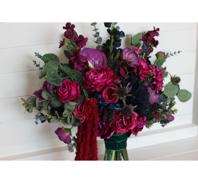 Jewel-Tone Wedding Bouquets – Faux Bridal & Bridesmaid Flowers in Deep Rich Colors