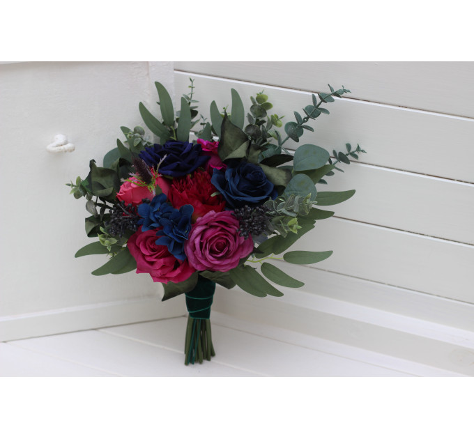 Jewel-Tone Wedding Bouquets – Faux Bridal & Bridesmaid Flowers in Deep Rich Colors