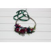 Jewel-Tone Flower Crown – Faux Floral Hair Wreath in Navy, Magenta & Emerald