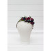 Jewel-Tone Flower Crown – Faux Floral Hair Wreath in Navy, Magenta & Emerald