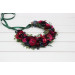 Navy, Magenta, Fuchsia, Purple & Emerald Flower Crown – Faux Floral Hair Wreath for Bride or Flower Girl