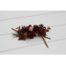 Purple, Burgundy, Beige & Cinnamon Flower Comb – Faux Floral Hairpiece for Bride or Bridesmaid