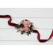 Burgundy & Blush Pink Wedding Boutonnieres & Wrist Corsages – Faux Floral Accessories