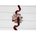 Burgundy & Blush Pink Wedding Boutonnieres & Wrist Corsages – Faux Floral Accessories