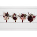 Burgundy & Blush Pink Wedding Boutonnieres & Wrist Corsages – Faux Floral Accessories