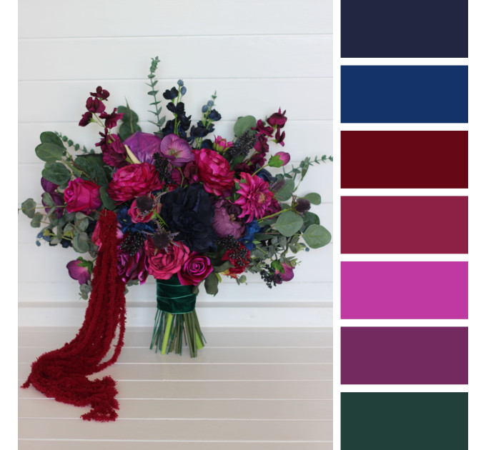 Jewel-Tone Wedding Bouquets – Faux Bridal & Bridesmaid Flowers in Deep Rich Colors