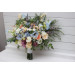 Pastel Wildflower Bridal Bouquet – Faux Wedding Flowers in Dusty Blue, Peach, Lilac & Cream