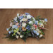 Pastel Wildflower Bridal Bouquet – Faux Wedding Flowers in Dusty Blue, Peach, Lilac & Cream