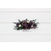 Deep Purple, Black, Ivory & Green Flower Comb – Faux Floral Wedding Hair Accessory