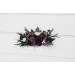 Deep Purple, Black, Ivory & Green Flower Comb – Faux Floral Wedding Hair Accessory