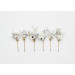 Set of 6 Christmas Bobby Pins – White & Silver Wedding Hair Pins with Berries