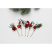 Set of 5 Christmas Bobby Pins – Red, Green & Silver Wedding Hair Pins with Berries