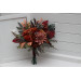 Rust, Burgundy, Cinnamon & Orange Bridesmaid Bouquet – Faux Fall Wedding Flowers
