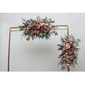 Dusty Rose & Blush Pink Flower Arch Arrangement – Faux Floral Arbor for Weddings