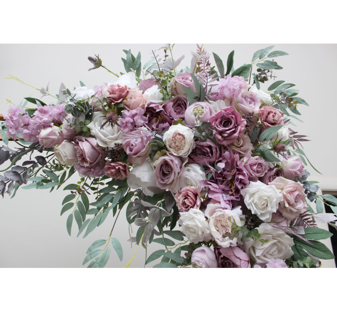 Flower Arch Arrangement in Lilac & White | Faux Floral Archway for Wedding