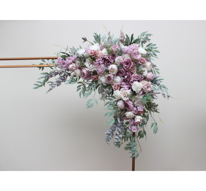 Flower Arch Arrangement in Lilac & White | Faux Floral Archway for Wedding