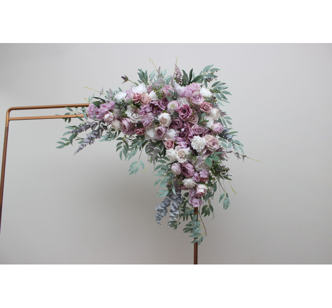 Flower Arch Arrangement in Lilac & White | Faux Floral Archway for Wedding