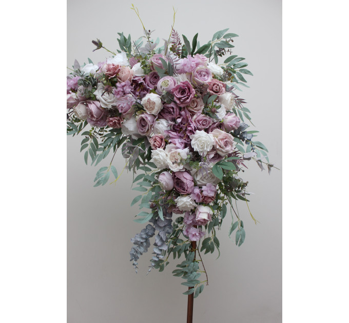 Flower Arch Arrangement in Lilac & White | Faux Floral Archway for Wedding