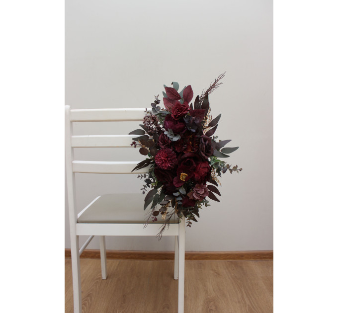 Purple, Burgundy & Gold Aisle Flowers – Elegant Faux Wedding Decor