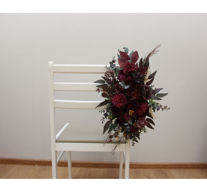 Purple, Burgundy & Gold Aisle Flowers – Elegant Faux Wedding Decor