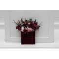 Burgundy & Dusty Pink Pocket Boutonniere – Elegant Faux Square Flower Accessory