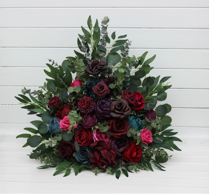 Purple, Teal, Red & Magenta Standing Flowers – Jewel-Tone Faux Wedding Decorations