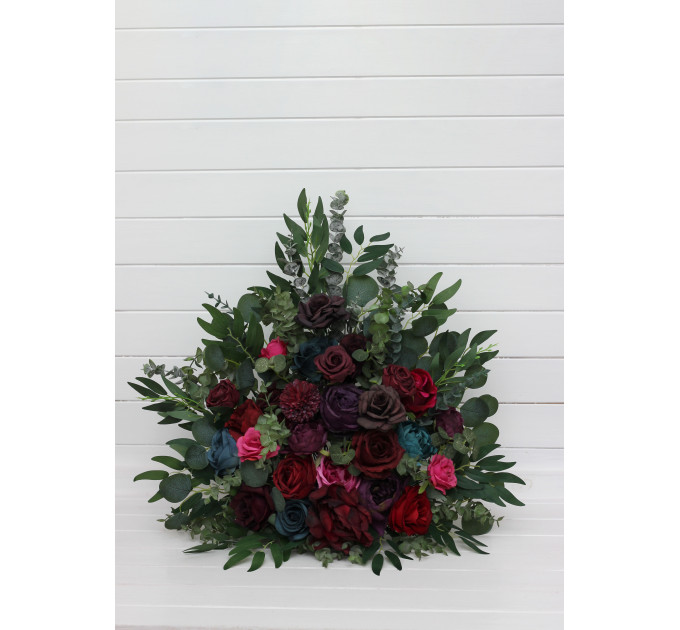 Purple, Teal, Red & Magenta Standing Flowers – Jewel-Tone Faux Wedding Decorations