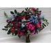 Purple, Magenta & Dusty Blue Bridal Bouquet – Jewel-Tone Faux Wedding Flowers