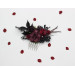 Purple, Burgundy & Black Flower Combs – Gothic Wedding Hair Accessories