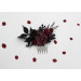 Purple, Burgundy & Black Flower Combs – Gothic Wedding Hair Accessories