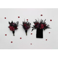 Burgundy, Purple & Black Boutonniere Set – Gothic Wedding Buttonholes